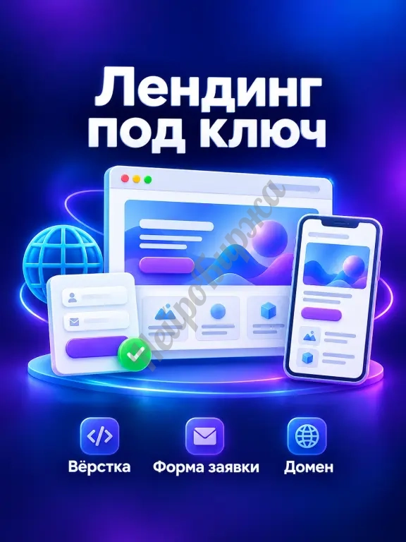 Лендинг под ключ за 1–2 дня — вёрстка, форма заявки, домен